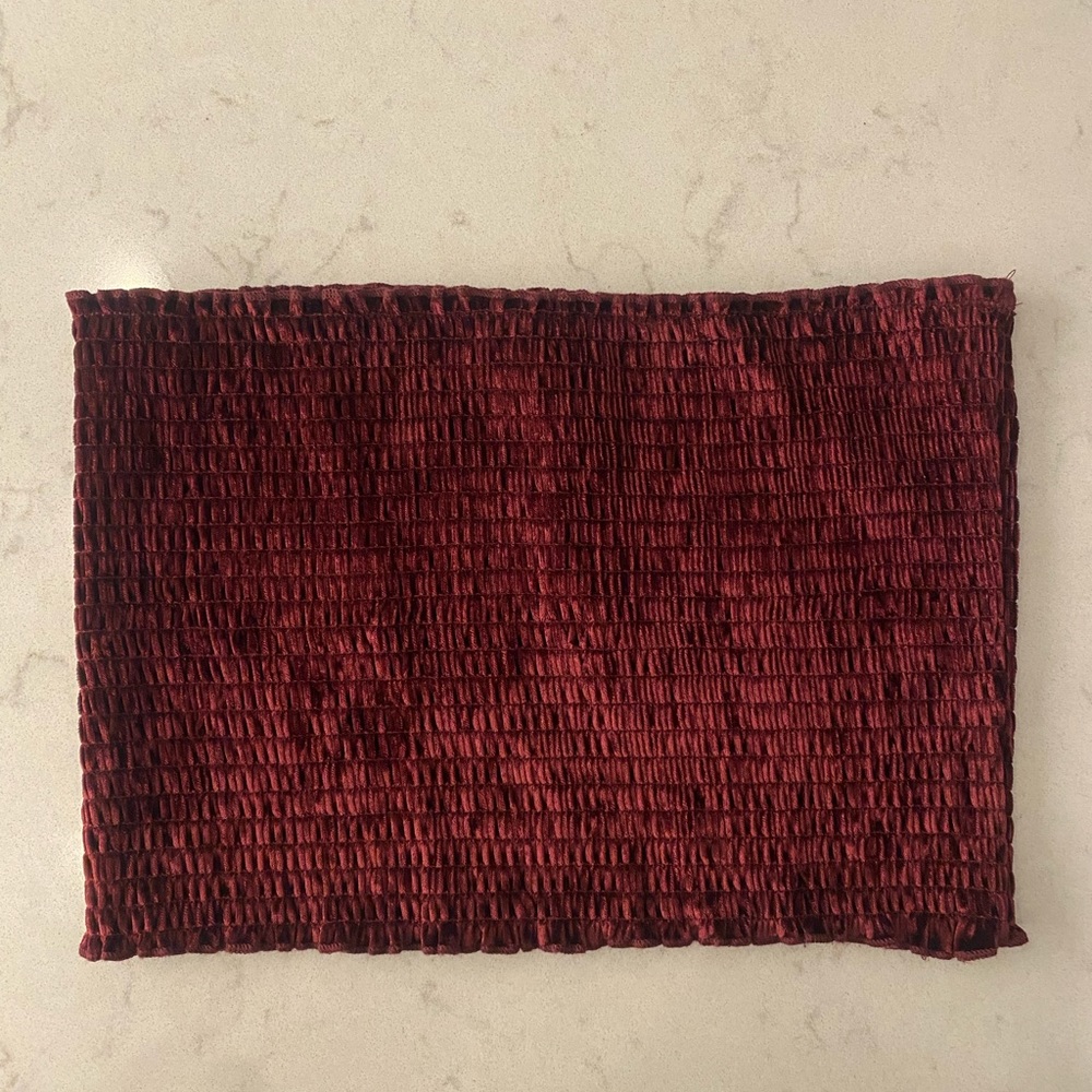 Bozzolo Maroon Velvet Tube Top - Size Women L